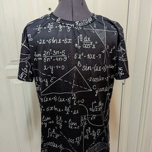 👍Men's  Math/Science All Over Graphic  T-shirt  Medium Size  Pre Shrunk